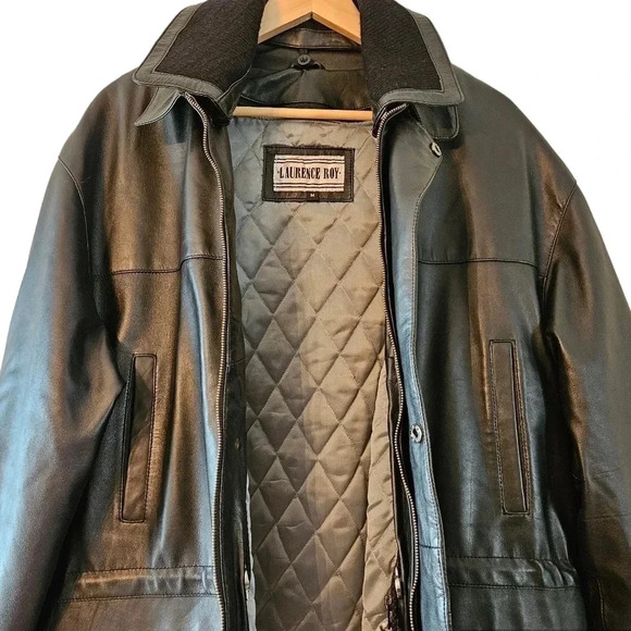 Laurence Roy Vintage 100% Lambskin Leather Moto  Biker Boho Jacket Black Size M. - Picture 4 of 16